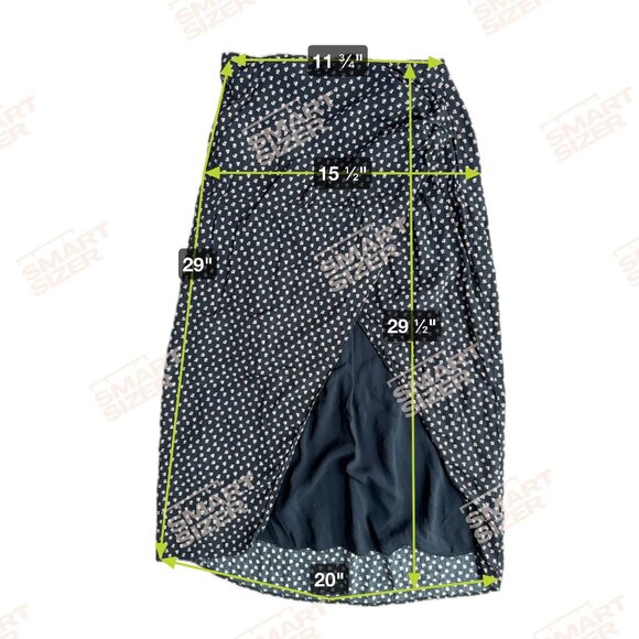 2/$18 SALE! Abercrombie & Fitch Skirt Women XS Black Floral Midi Skirt Tulip Hem - Picture 2 of 7